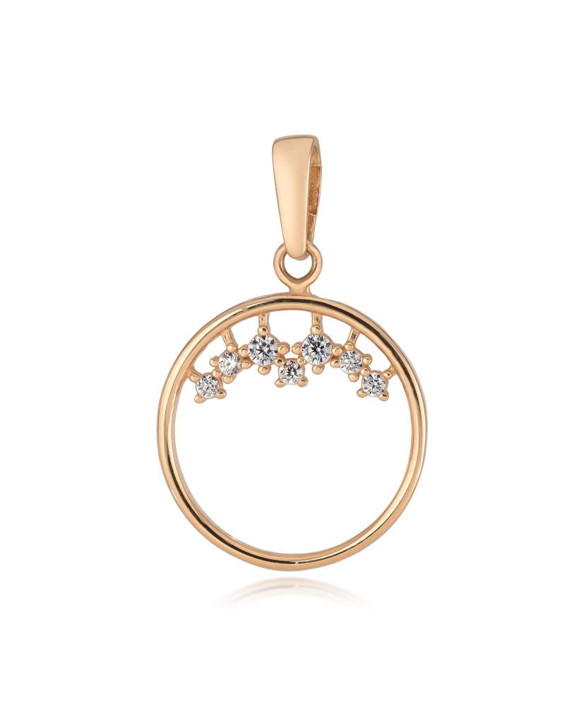 Gold pendant with zircons