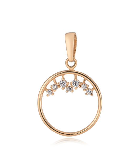 Gold pendant with zircons