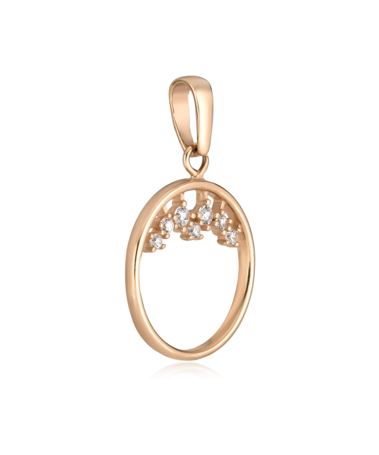 Gold pendant with zircons