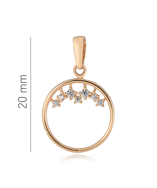 Gold pendant with zircons