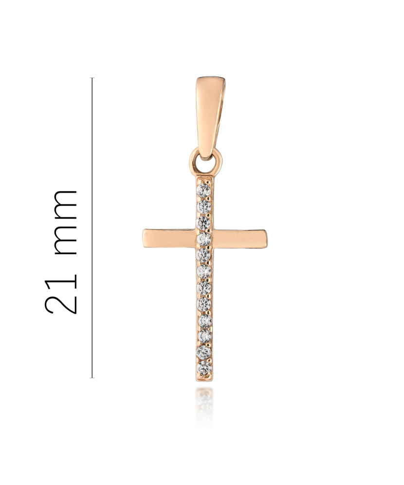 Gold pendant with zircons "cross"