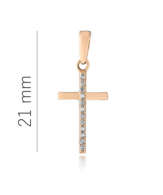 Gold pendant with zircons "cross"