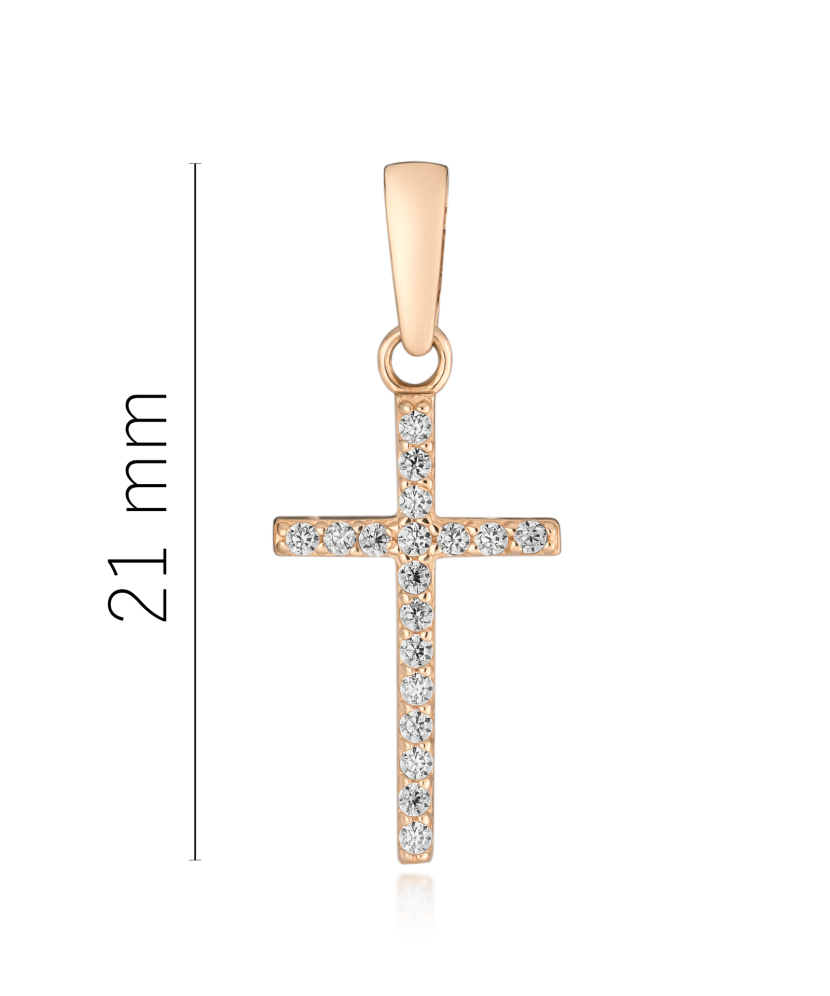 Gold pendant with zircons "cross"