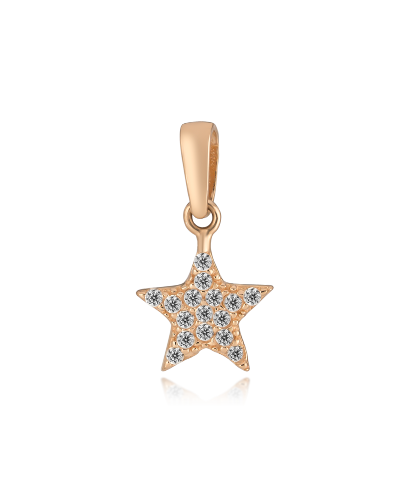 Gold pendant with zircons "star"