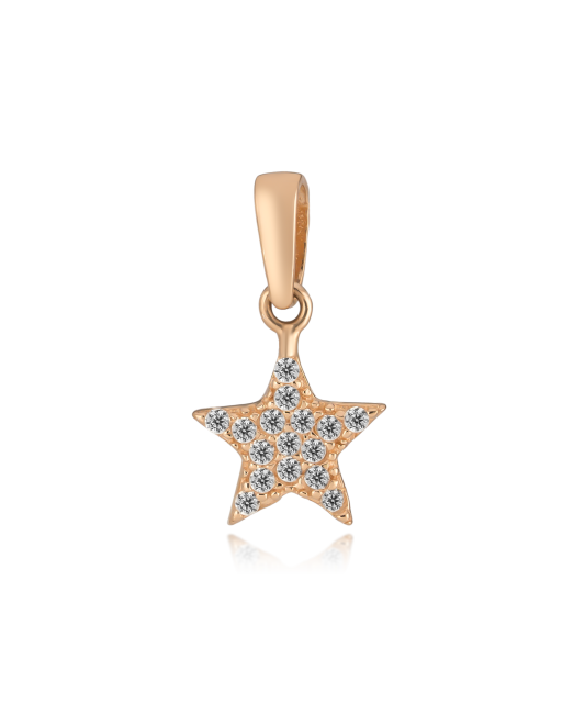 Gold pendant with zircons "star"