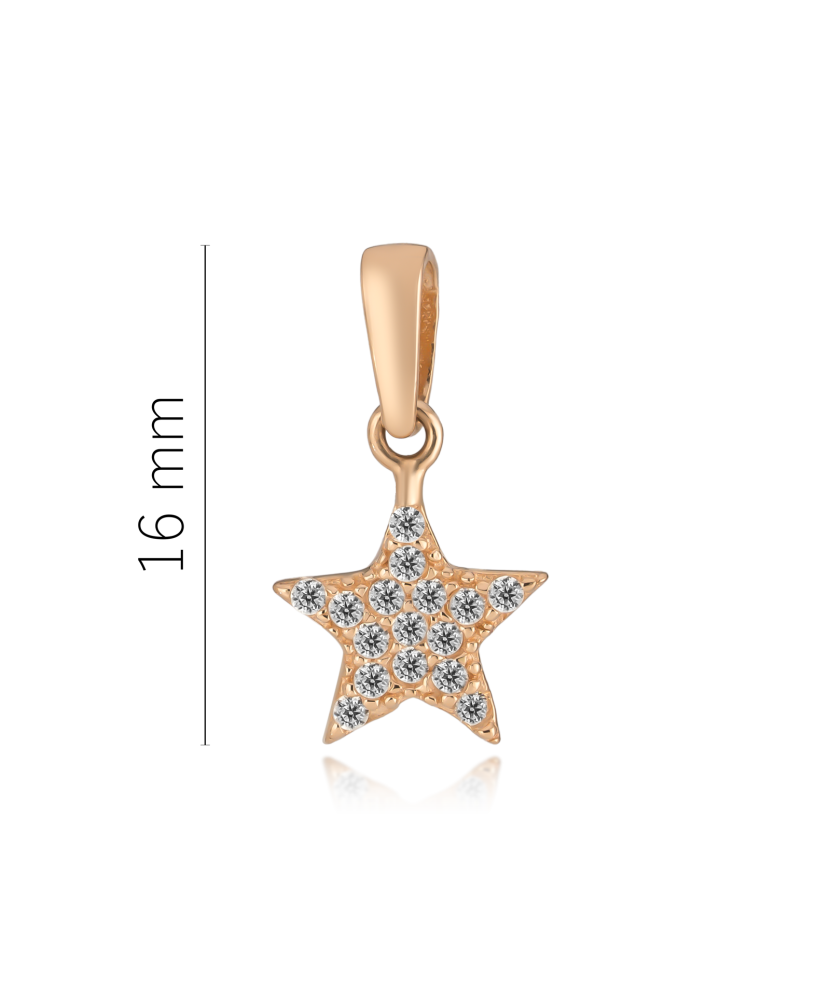 Gold pendant with zircons "star"