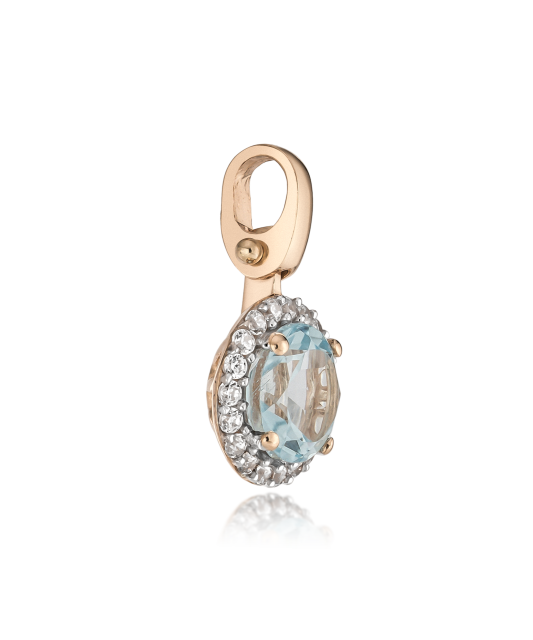 Gold pendant with zircons