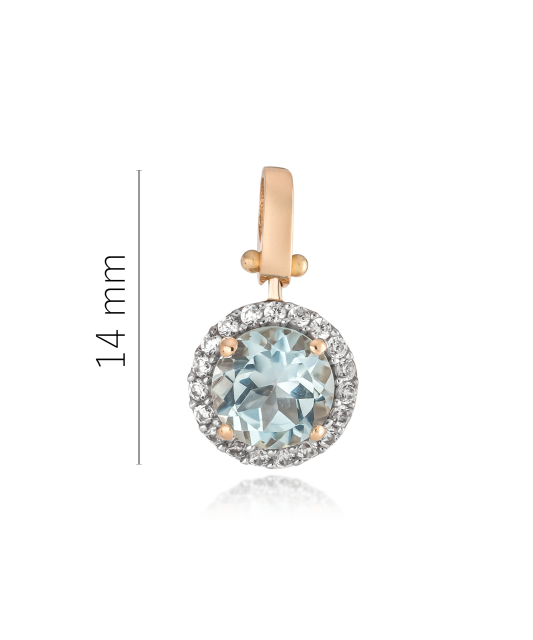 Gold pendant with zircons