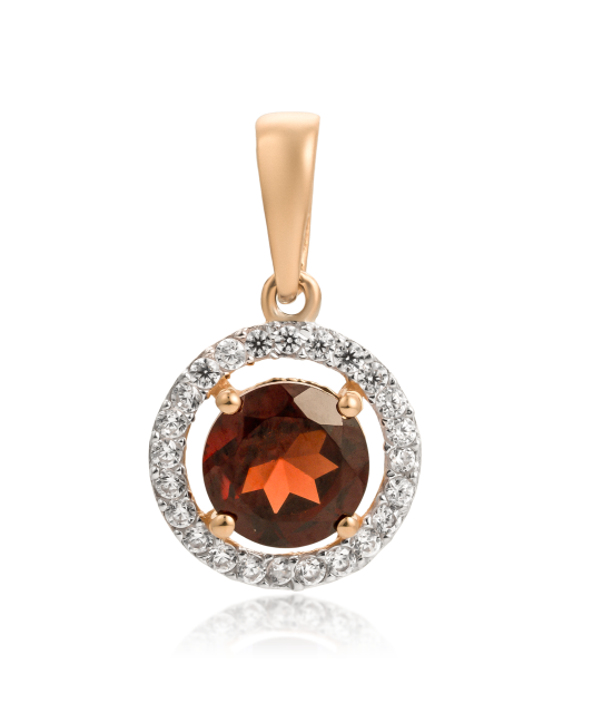 Gold pendant with zircons