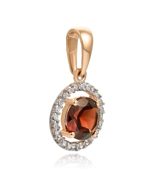 Gold pendant with zircons