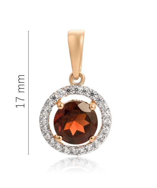 Gold pendant with zircons