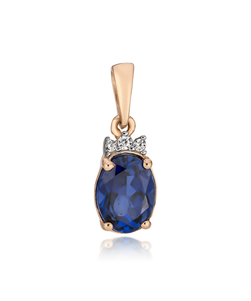 Gold pendant with zircons