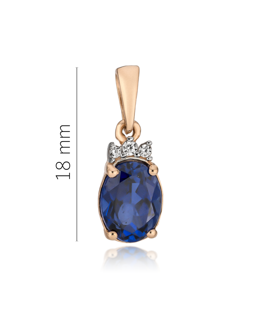 Gold pendant with zircons