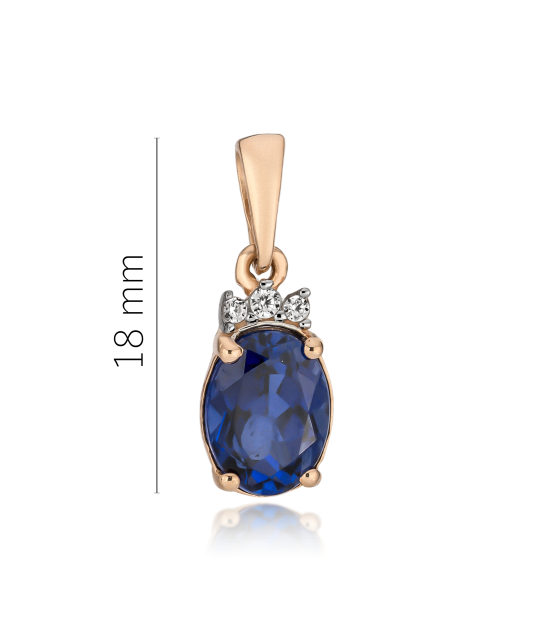 Gold pendant with zircons