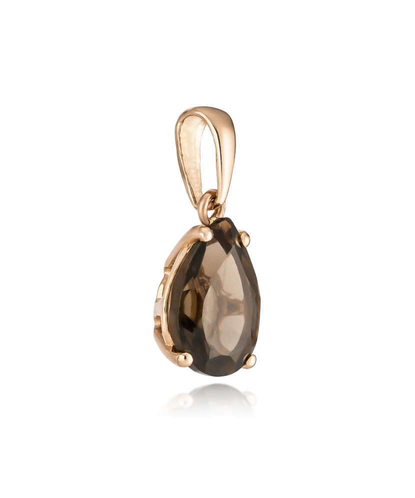 Gold pendant with smoky quartz