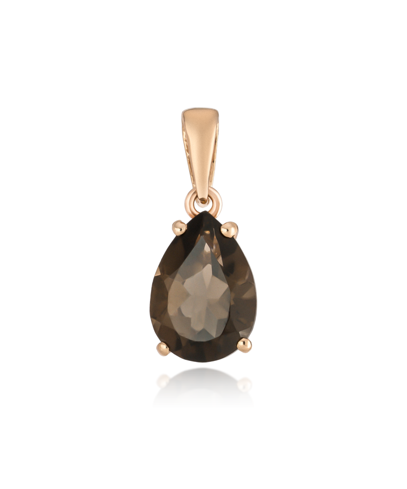 Gold pendant with smoky quartz