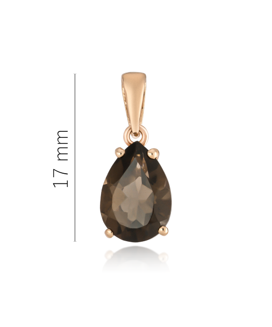 Gold pendant with smoky quartz