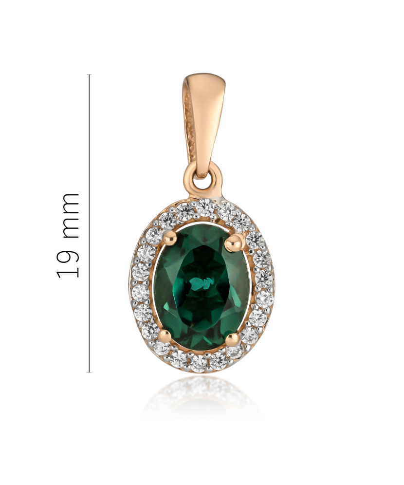 Gold pendant with zircons