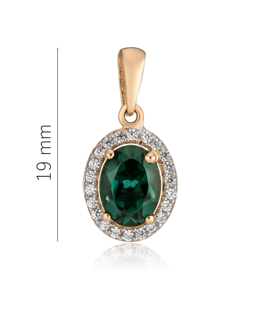 Gold pendant with zircons