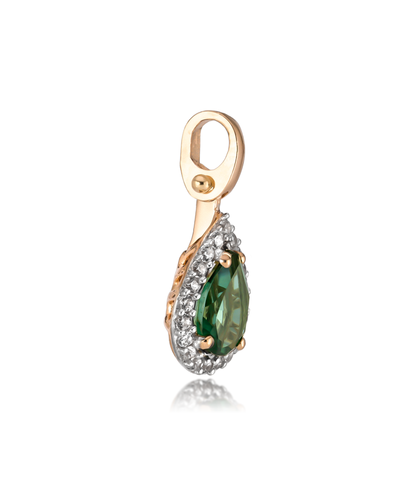 Gold pendant with zircons