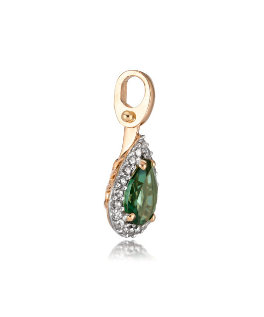 Gold pendant with zircons