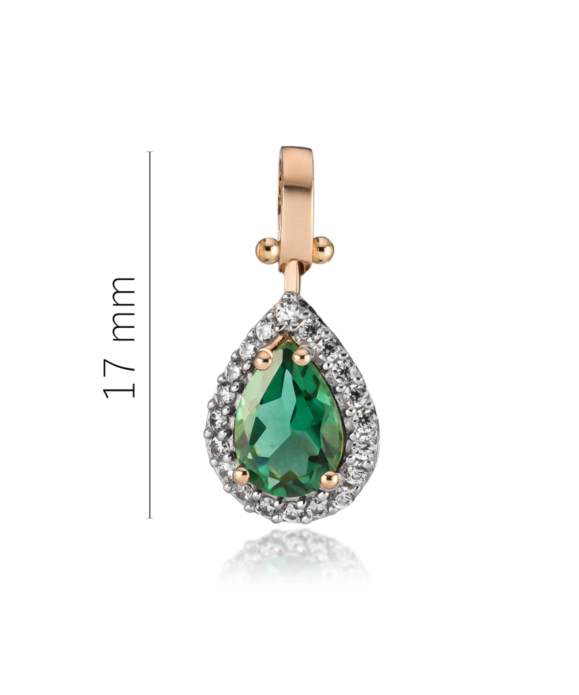 Gold pendant with zircons