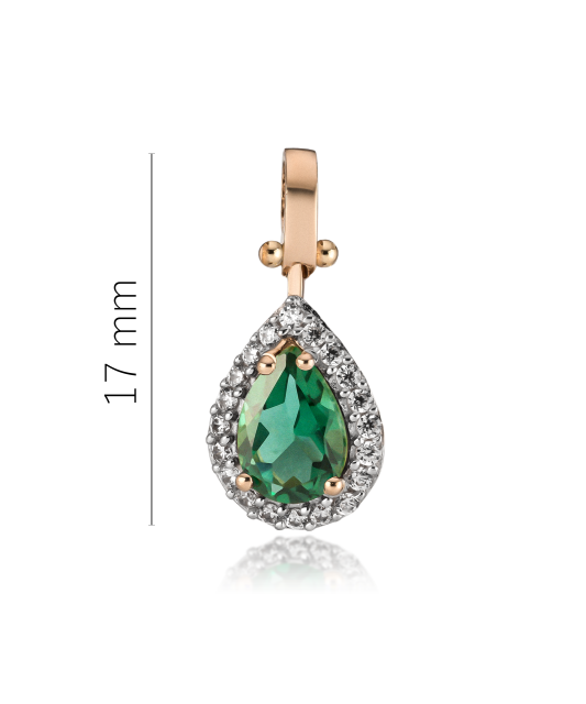 Gold pendant with zircons