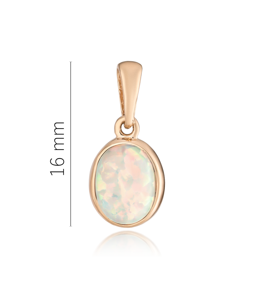 Gold pendant with opal