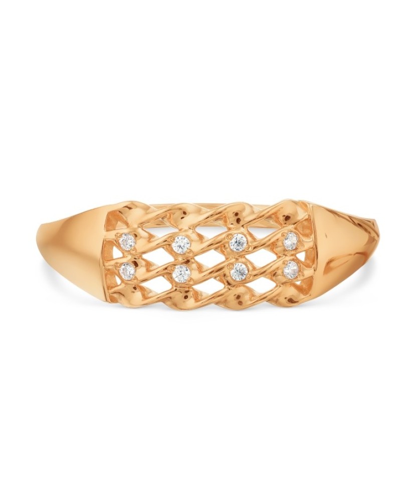 Gold ring with zircons