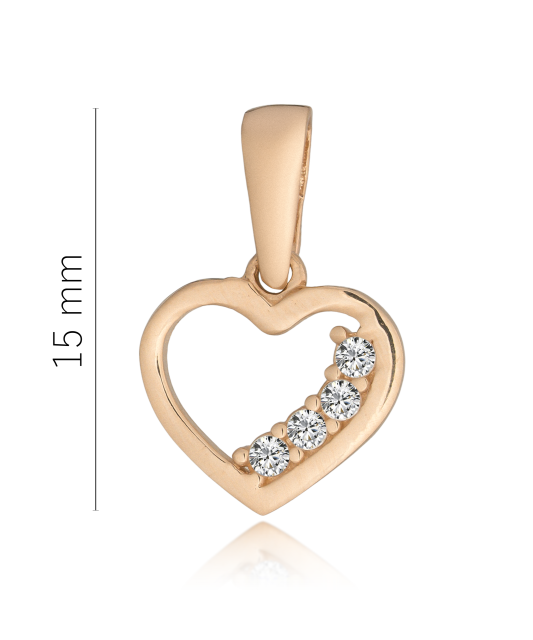 Gold pendant with zircons "heart"