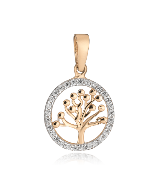 Gold pendant with zircons "Tree of life"