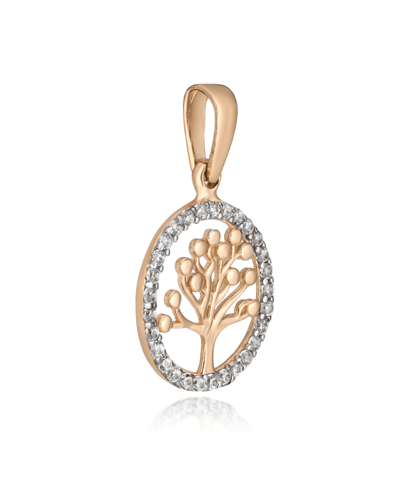 Gold pendant with zircons "Tree of life"