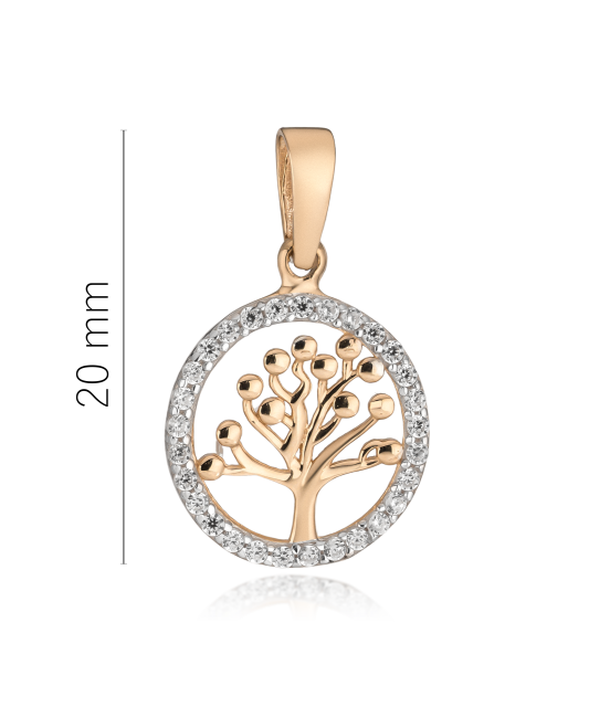 Gold pendant with zircons "Tree of life"