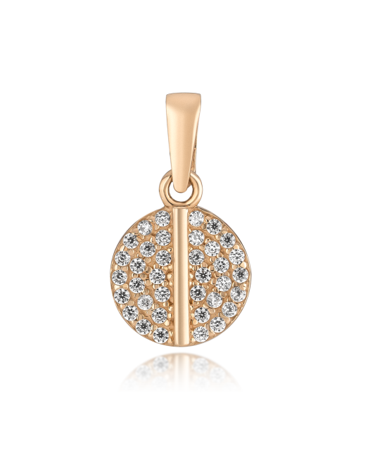 Gold pendant with zircons