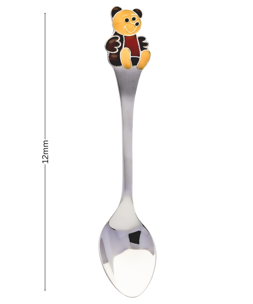 Sterling Silver spoon  with enamel "teddy"