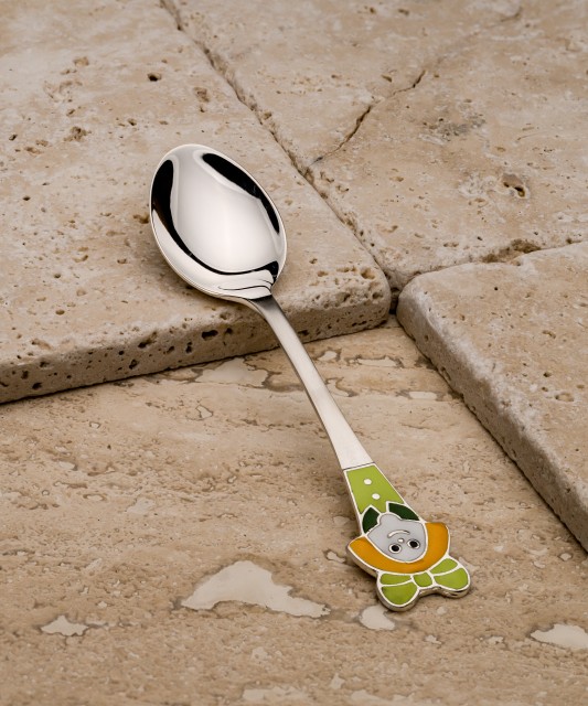 Sterling Silver spoon  with enamel "Girl"