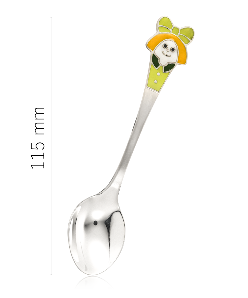 Sterling Silver spoon  with enamel "Girl"