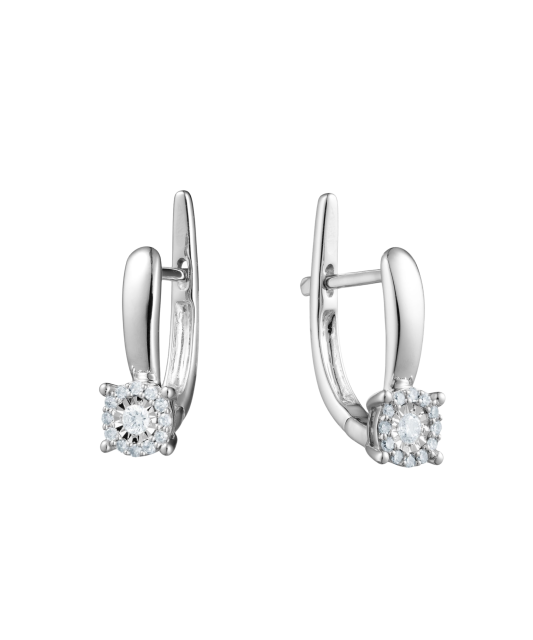 White gold earrings with diamonds