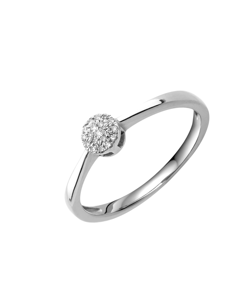 White gold ring with diamonds
