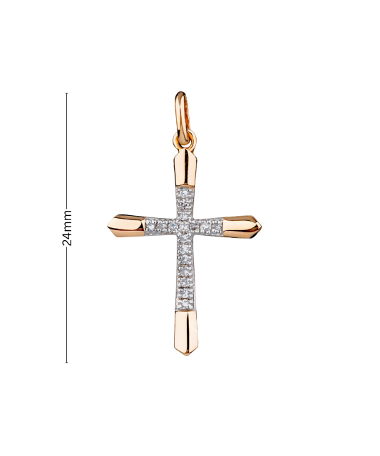 Gold pendant with diamonds "cross"