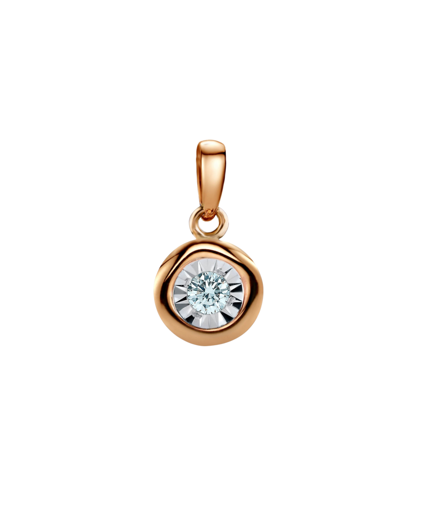 Gold pendant with diamond
