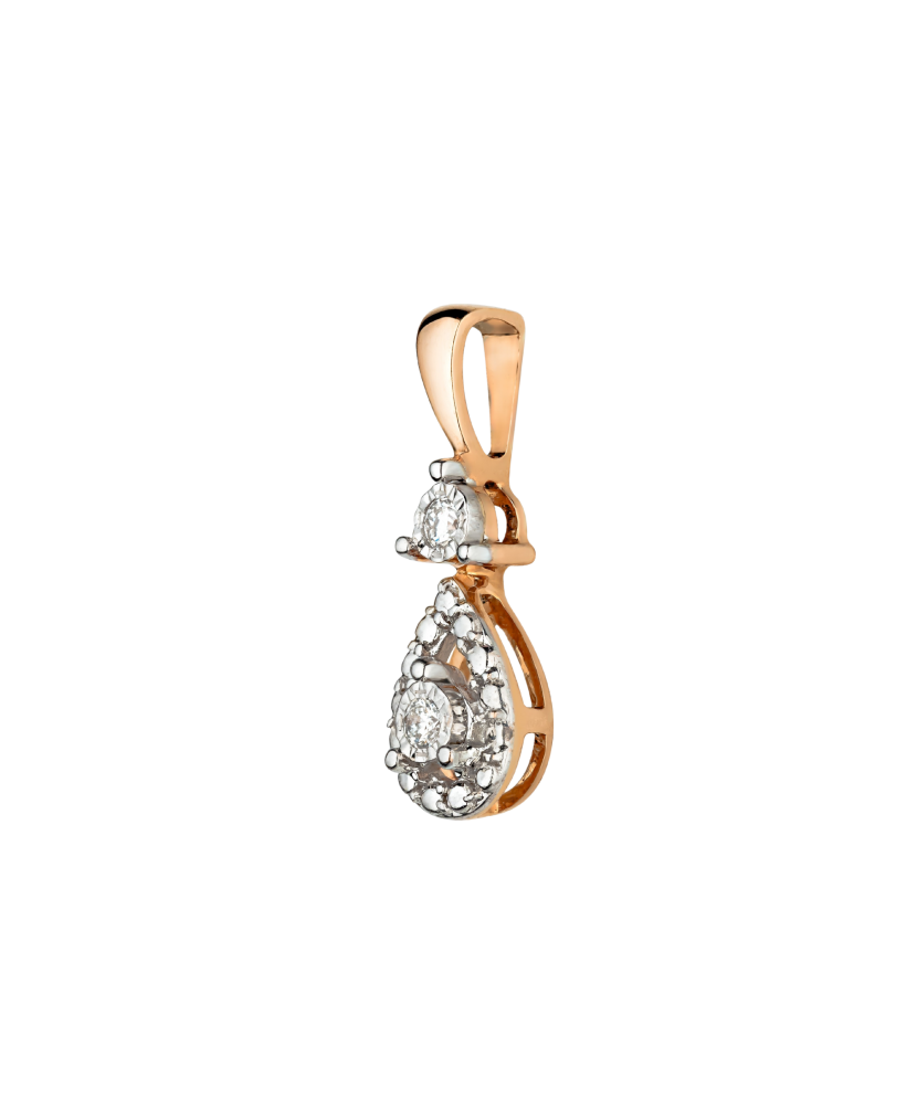 Gold pendant with diamonds