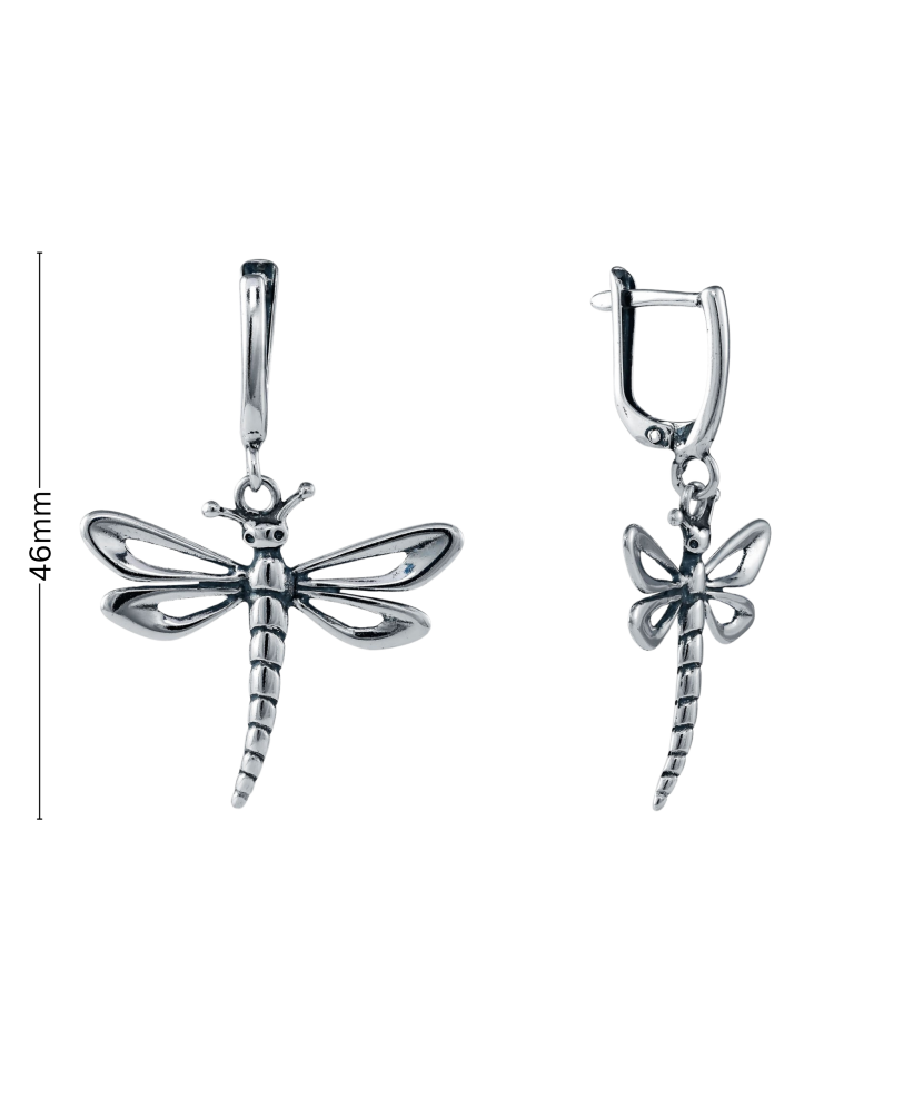 Sterling silver earrings "dragonfly"