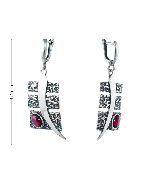 Sterling silver earrings with garnets