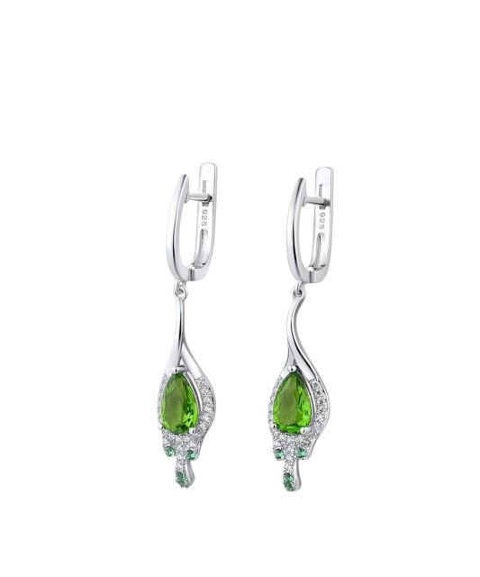 Sterling Silver earrings with zircons and spinels