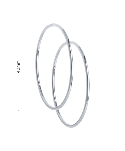 Sterling silver hoop earrings  40mm