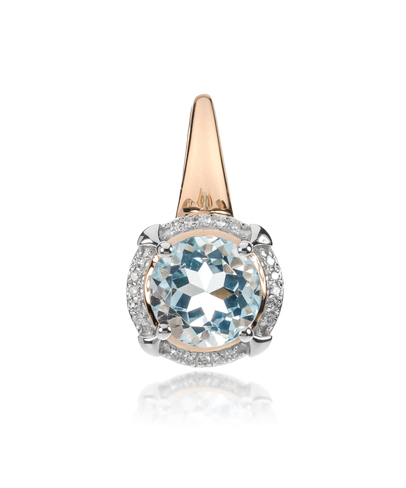 Gold pendant with topaz and diamonds