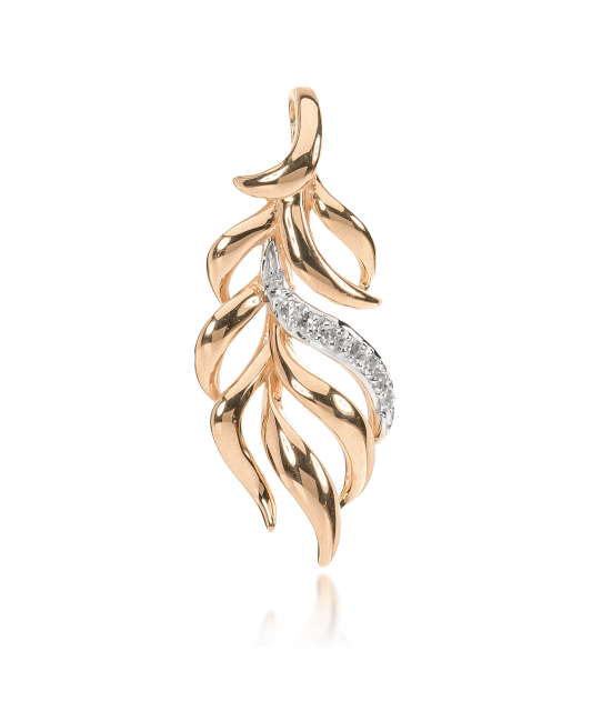 Gold pendant with diamonds