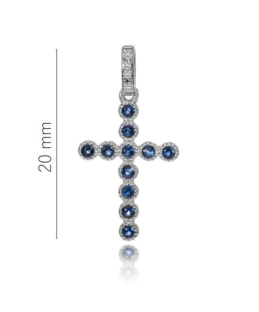 White gold pendant with sapphires