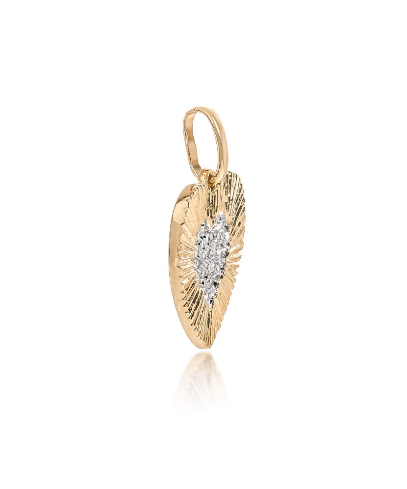 Yellow Gold pendant with diamonds and sapphire